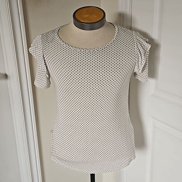 H&M Women's Bundle Of 2 Top Polka Dot Ruffles Sleeves Black/White - Picture 3 of 16